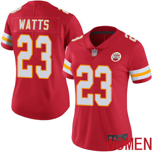 Women Kansas City Chiefs #23 Watts Armani Red Team Color Vapor Untouchable Limited Player Football Nike NFL Jersey->women nfl jersey->Women Jersey